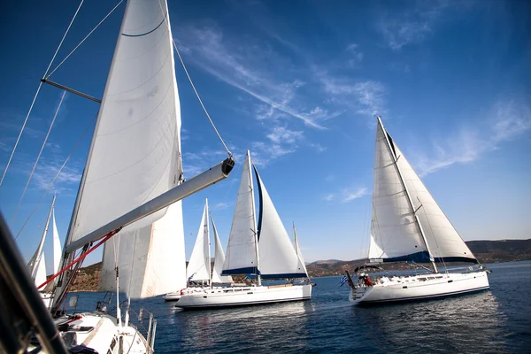 Yachting in Greece. Sailing. Royalty Free Stock Images