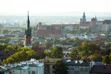 Krakow tarihi merkezi Üstten Görünüm