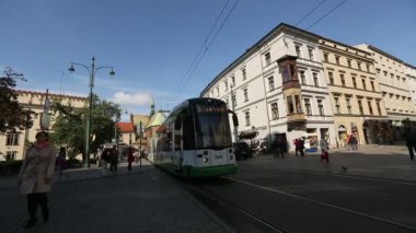bir sokakta Krakow tarihi merkezi