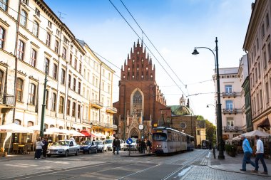 tarihsel Merkezi Krakow sokak sahnesi