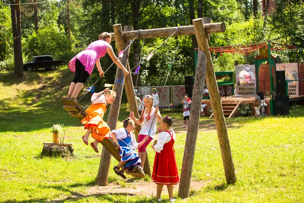 Unidentified girl during Ivan Kupala Day — Stock Photo, Image