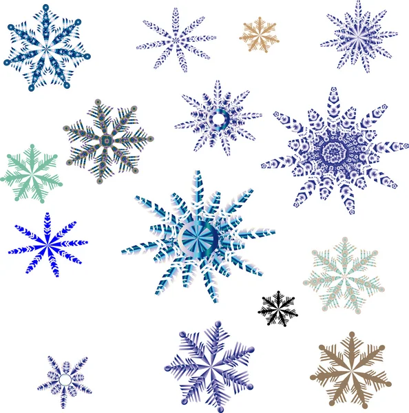 Copo de nieve. Conjunto de vectores . — Vector de stock