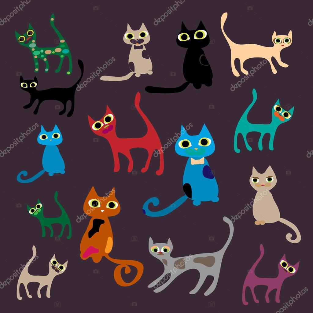 Cute cartoon cats Stock Vector Image by ©dimaberkut #31836719 Cute cartoon cats Stock Vector Image by ©dimaberkut #31836719