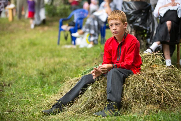 Unidentified boy during Ivan Kupala Day — Stock Photo, Image