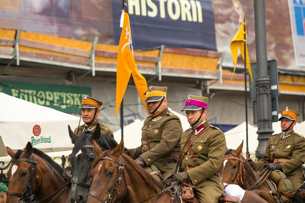Niet-geïdentificeerde deelnemers feest van de cavalerie Pools Stockfoto