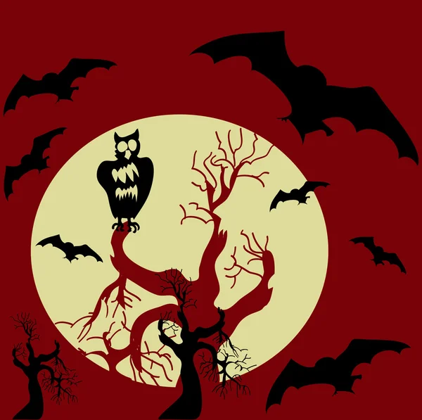 Gruseliger Hintergrund zu Halloween. Vektorillustration. — Stockvektor