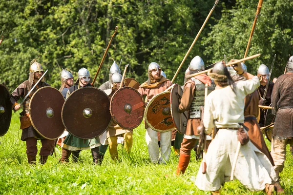 Unidentified participants during of international historical festival — Stock Photo, Image