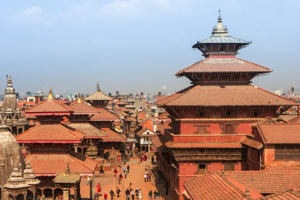 Bovenaanzicht van de durbar square (Durbar), in kathmandu, nepal. — Stockfoto