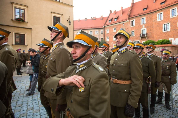 Cavalaria polonesa em Cracóvia — Fotografia de Stock