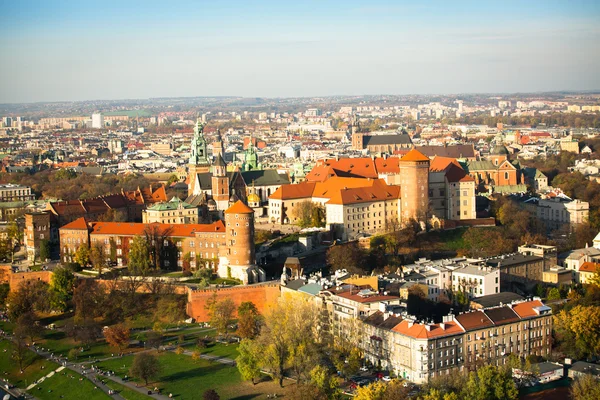 Królewskiego Wawelu z parku — Zdjęcie stockowe