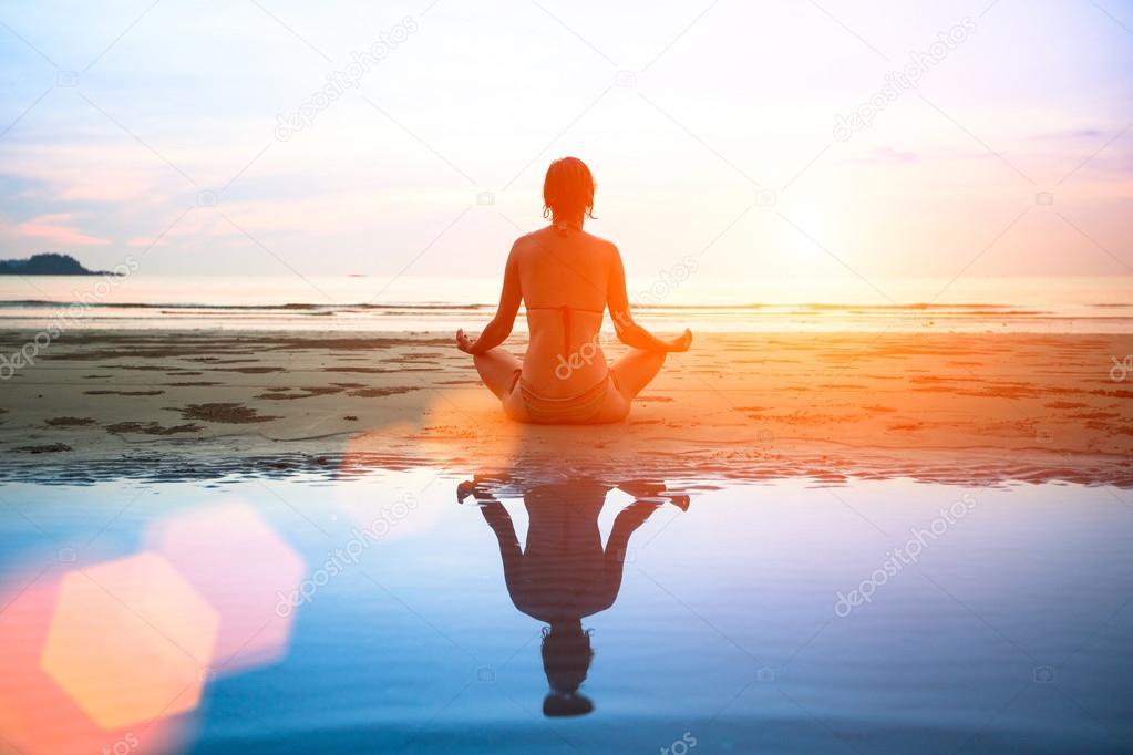 Woman practicing yoga