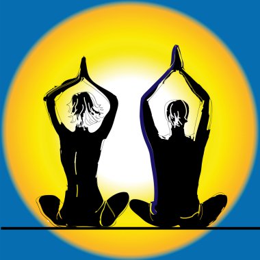 Yoga yapan çift