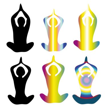 Yoga simgeleri seti.