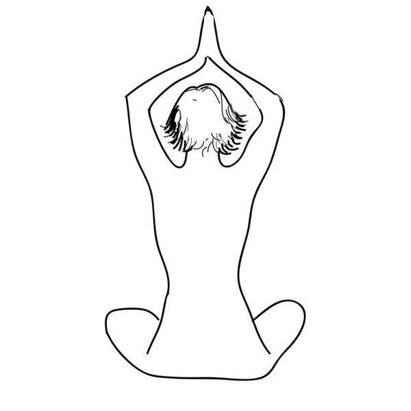 Силуэт женщины-йоги — стоковый вектор