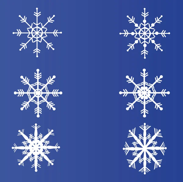 Ensemble de flocons de neige vectoriels — Image vectorielle