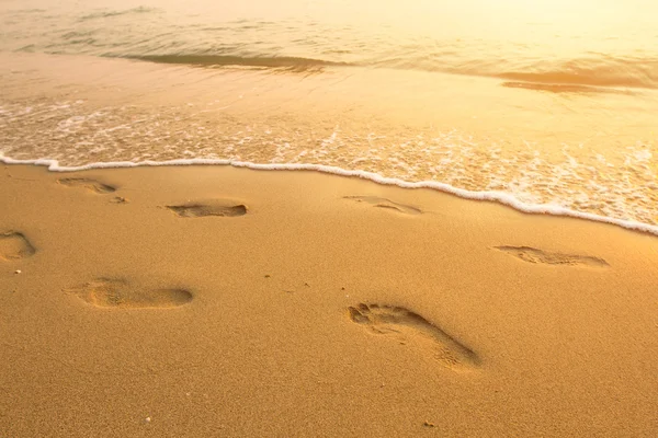 Footsteps on the beach — Stock Photo, Image