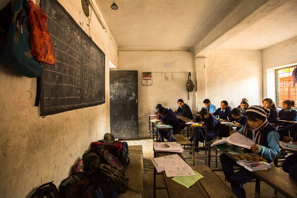 Children in the lesson at public school