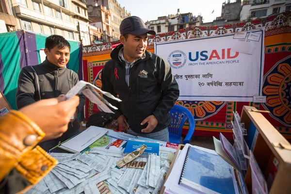 Wereld aids dag op durbar square, Nepal — Stockfoto