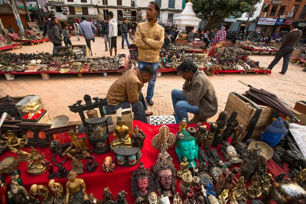 Souvenirverkäufer am Durbar Square — Stockfoto