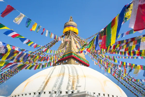 Bodhnath Stupa in Kathmandu with Buddha Eyes — Stock Photo, Image