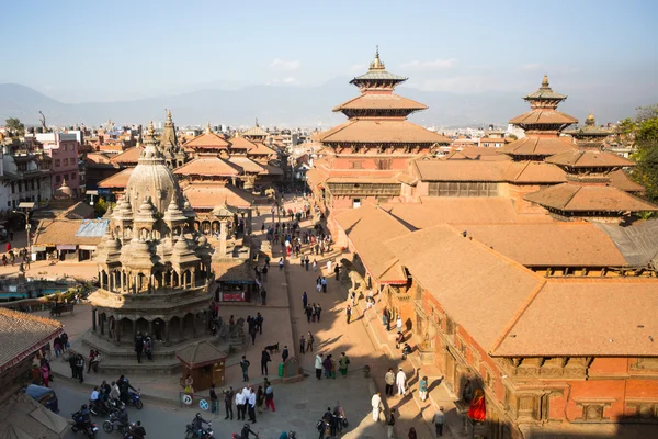 Weergave van de patan durbar square — Stockfoto