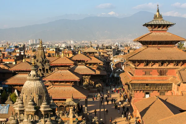 Weergave van de patan durbar square — Stockfoto