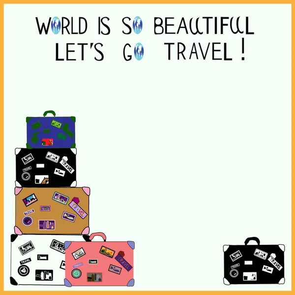 Poszter: világ így szép, let's go utazási! — Stock Vector