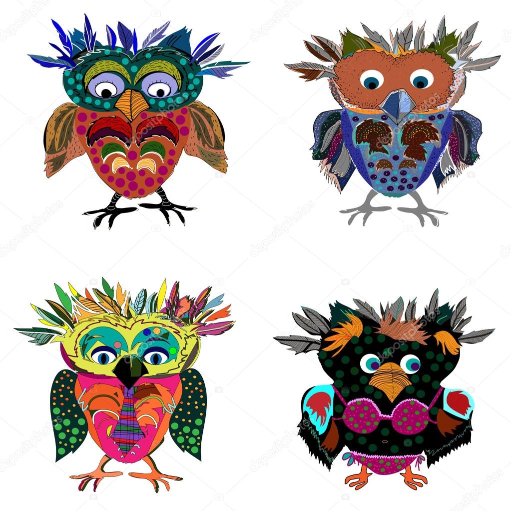 Set of Cute Owl