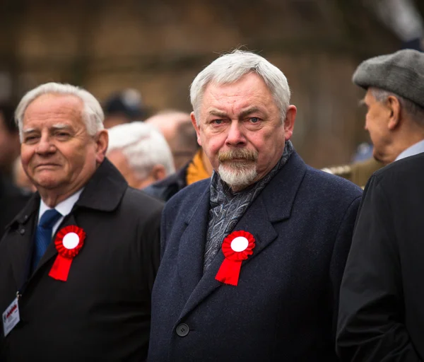 Prof. jacek majchrowski (höger) är borgmästare i den kungliga huvudstaden Krakow — Stockfoto