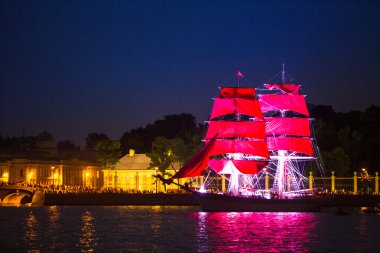 Celebration Scarlet Sails show during the White Nights Festival clipart
