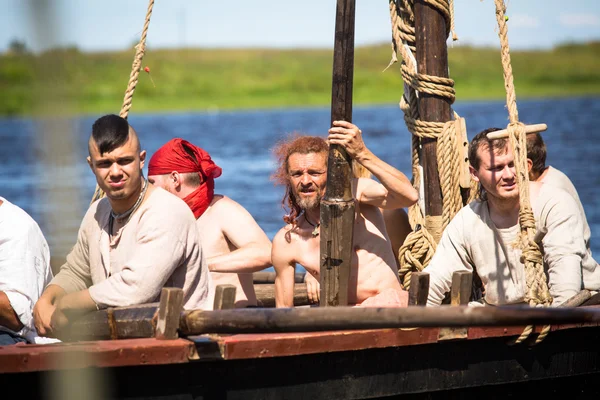 Durante el festival histórico internacional Ladogafest-2013 en Ladoga, Rusia . — Foto de Stock