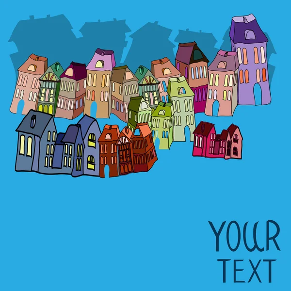 Houses, with place for your text. — Stock Vector