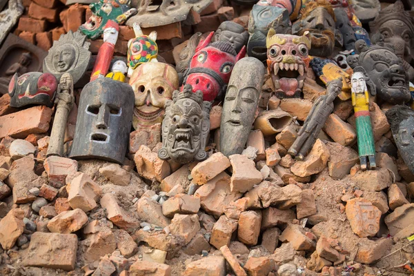 Maski w ulicy na durbar square — Zdjęcie stockowe