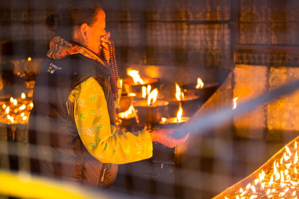 Круг паломников ступа Бодханатх

