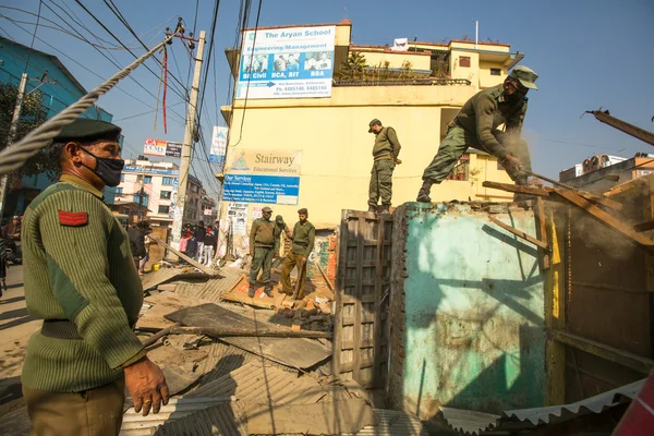 Nepal polis işlemi sırasında Stok Fotoğraf