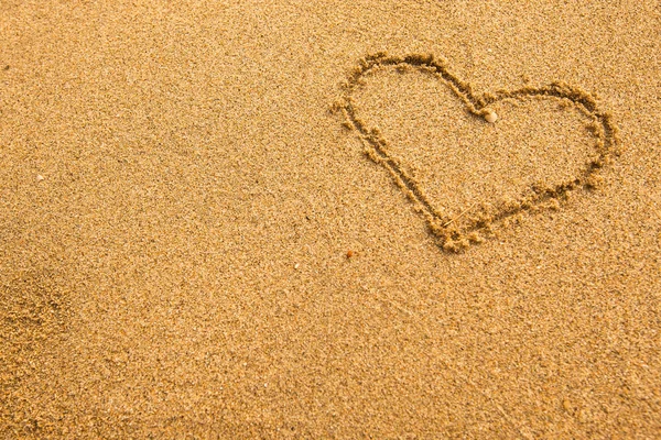 Inscription heart of sand texture. — Stock Photo, Image