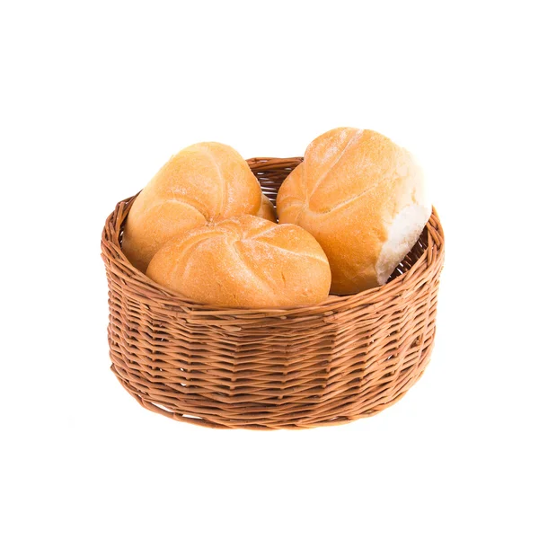 Buns in a wicker basket — Stock Photo, Image