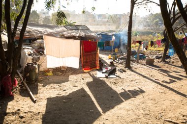 yasadışı tripureshwor bölgesinde, kathmandu gecekondu evlerde