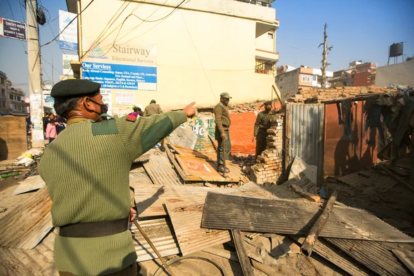 Onbekende nepalese politie — Stockfoto
