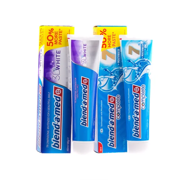 Packs toothpastes — Stock Photo, Image