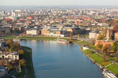 vistula Nehri'nin havadan görünümü