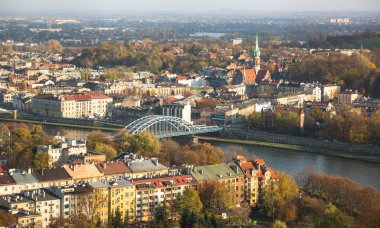 vistula Nehri'nin havadan görünümü