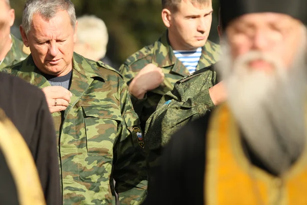 Во время учений командного пункта — стоковое фото