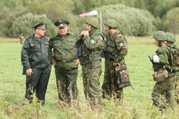 Tijdens commandopost oefeningen — Stockfoto