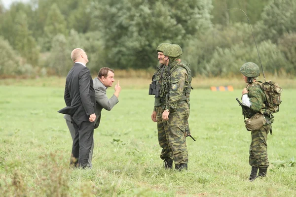 Tijdens commandopost oefeningen — Stockfoto