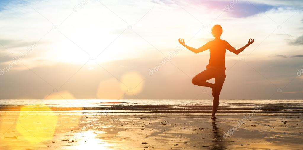 Woman practicing yoga