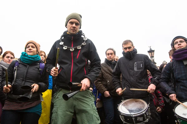 Демонстрация в поддержку независимости Украины — стоковое фото