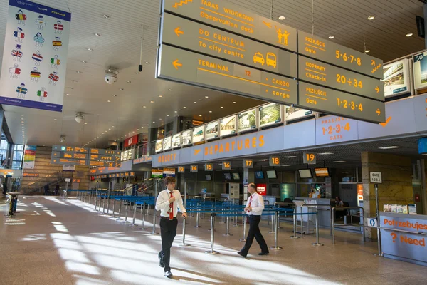 Terminal hall of John Paul II International Airport Krakow-Balice — Stok Foto