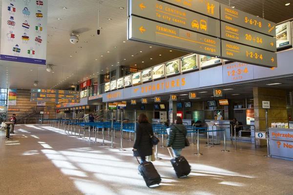 Terminal hall of John Paul II International Airport Krakow-Balice — Stock Photo, Image