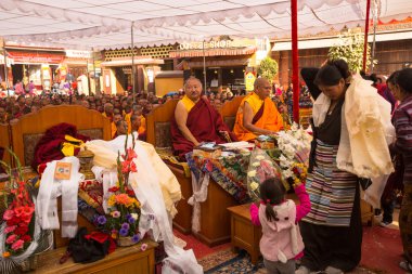 Budist rahipler Nepal stupa boudhanath yakın